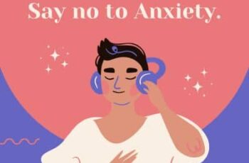 Photo with the words "Say No to Anxiety"