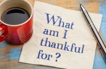 Photo with the words "What am I thankful for?"